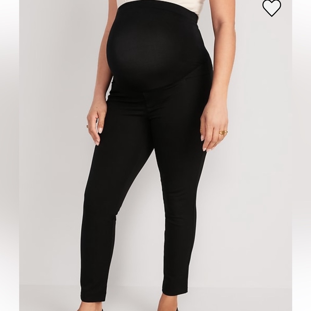 Old Navy Black Maternity Ankle Pants - Supportive High Waist